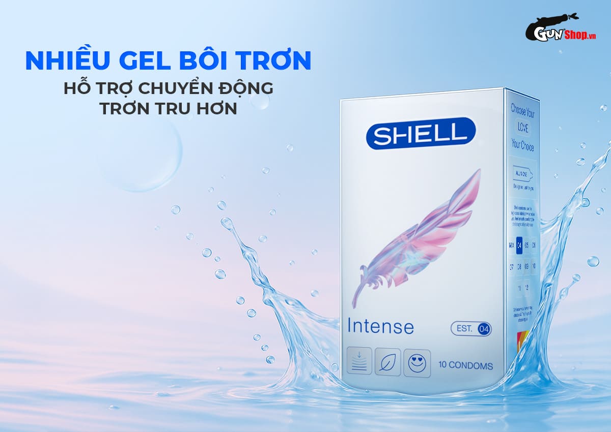 Bao cao su Shell Intense - Hộp 10 cái chính hãng tại Gunshop