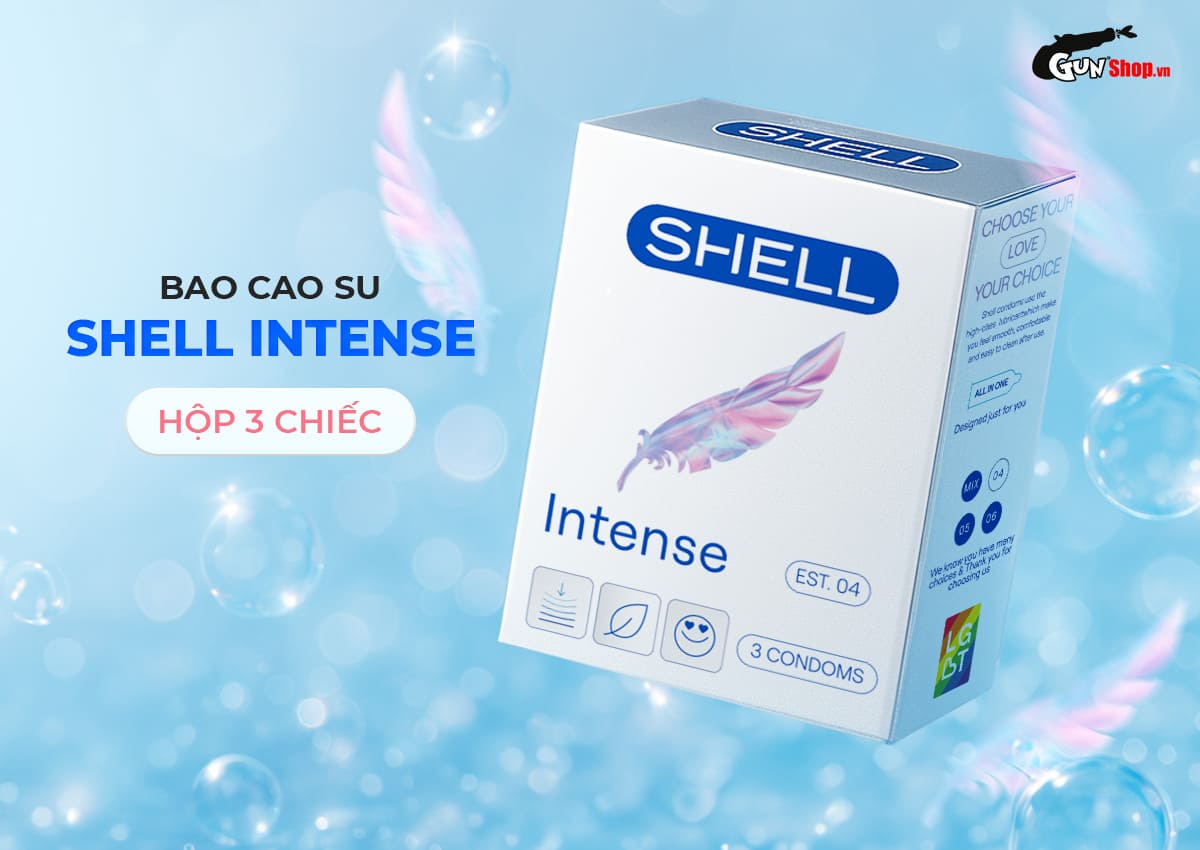 Bao cao su Shell Intense - Hộp 3 cái chính hãng tại Gunshop