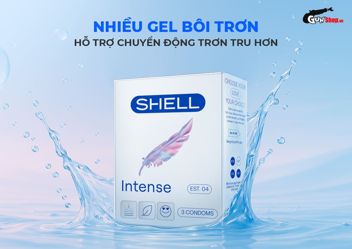 Bao cao su Shell Intense - Hộp 3 cái chính hãng tại Gunshop