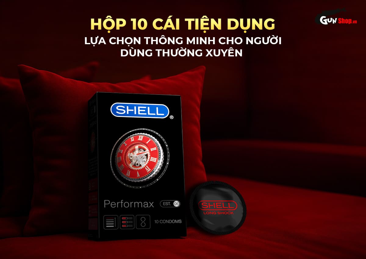 Bao cao su Shell Performax 6 in 1 - Hộp 10 cái cao cấp tại Gunshop