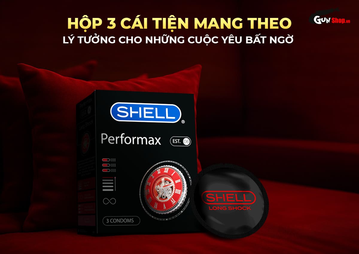 Bao cao su Shell Performax 6 in 1 - Hộp 3 cái cao cấp tại Gunshop