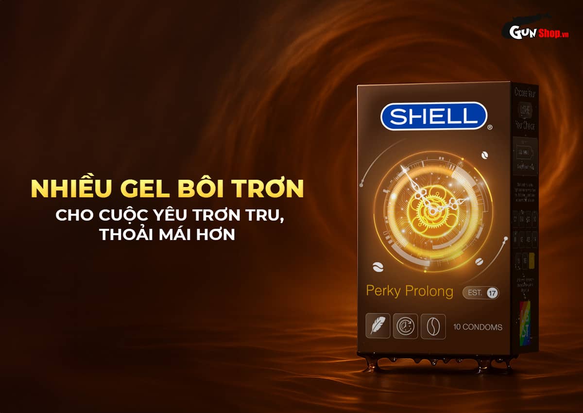 Bao cao su Shell Perky Prolong – Hộp 10 cái chính hãng tại Gunshop