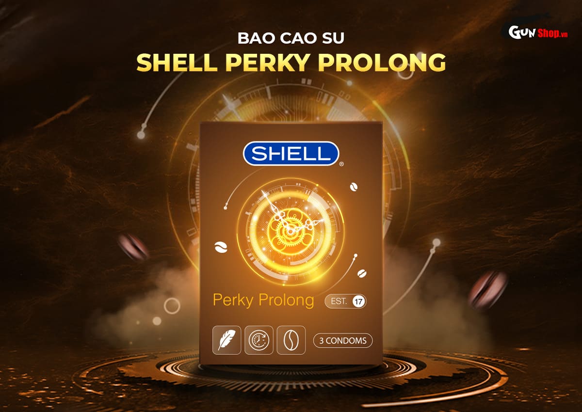 Bao cao su Shell Perky Prolong - Hộp 3 cái chính hang tại Gunshop