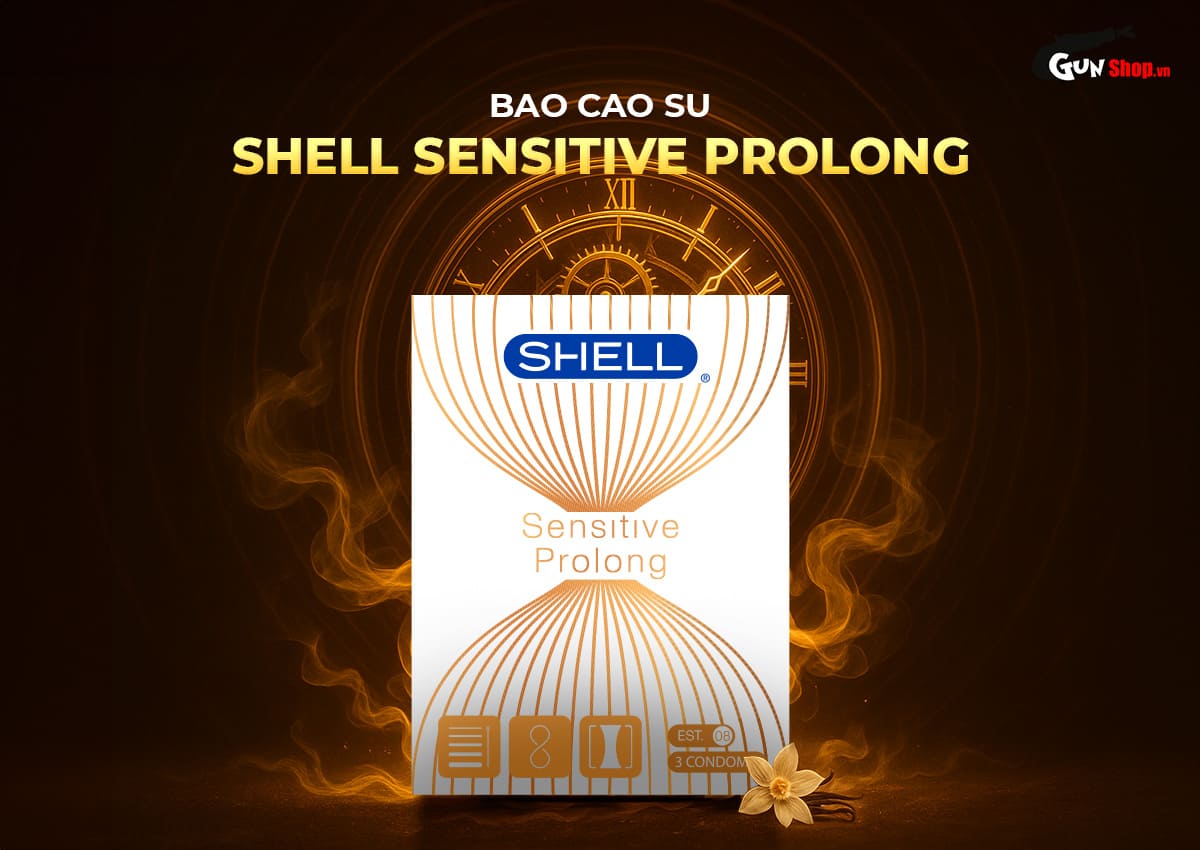 Bao cao su Shell Sensitive Prolong - Hộp 3 cái chính hãng tại Gunshop