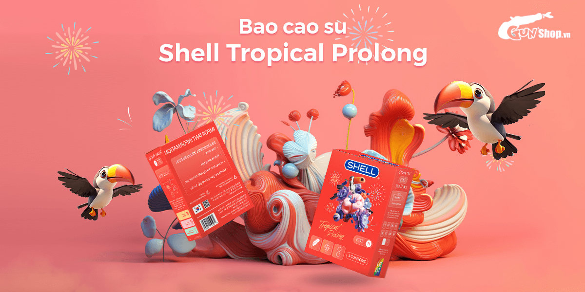 Bao cao su Shell Tropical Prolong cao cấp chính hãng tại Gunshop