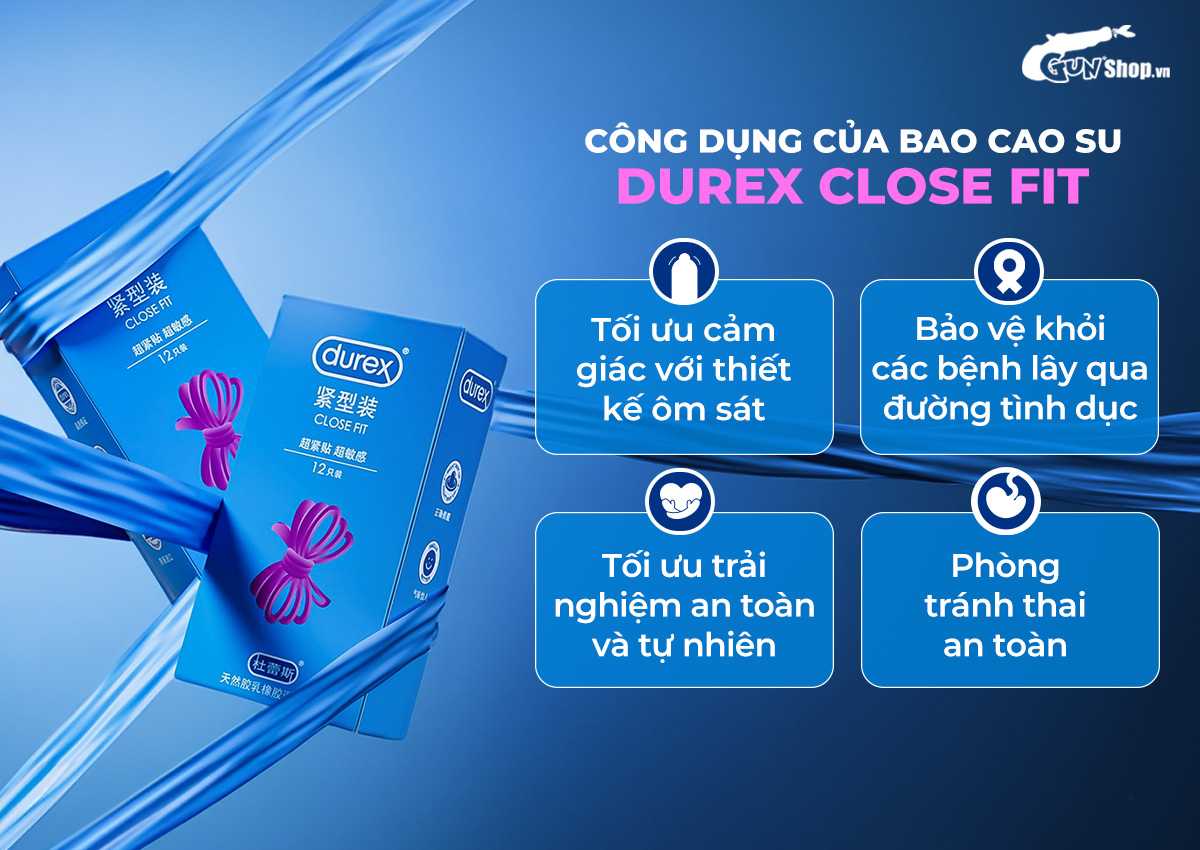 Công dụng của bao cao su size 49mm Durex Close Fit