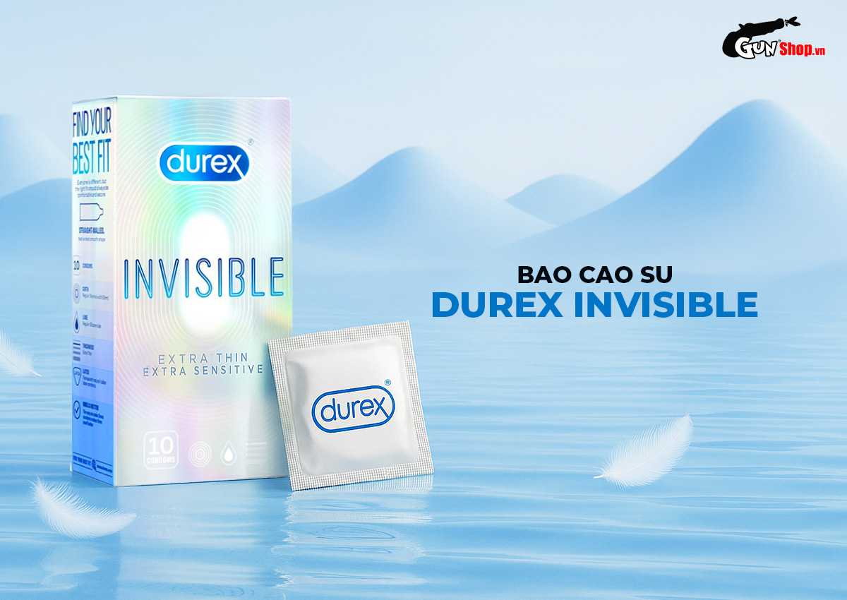 bao cao su Durex Invisible Extra Thin Extra Sensitive chính hãng tại Gunshop
