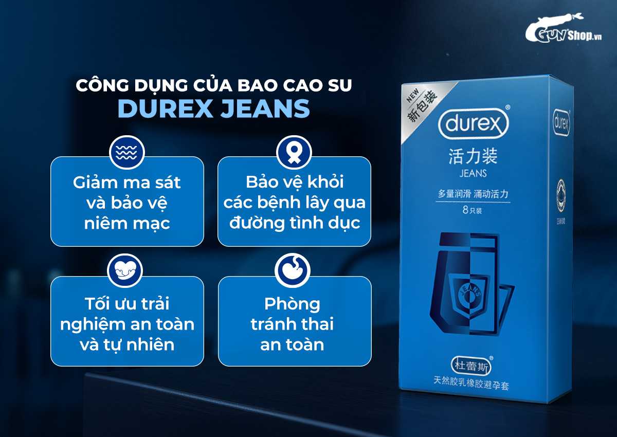Công dụng nổi trội của bao cao su Durex Jeans