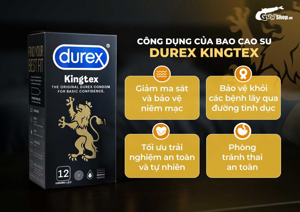 Công dụng nổi bật của bao cao su Durex Kingtex