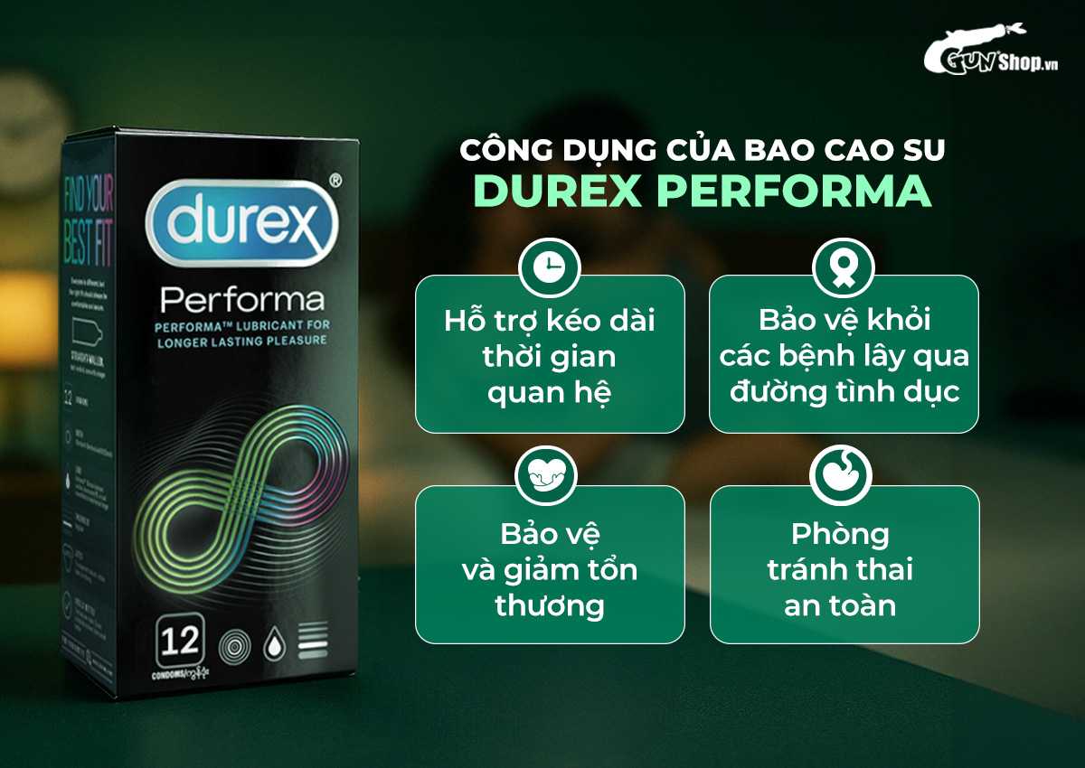 Công dụng của bao cao su Durex Performa kéo dài thời gian