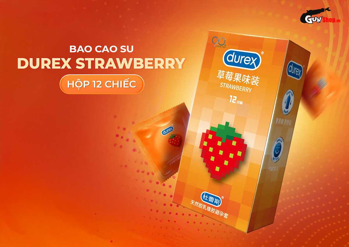 Bao cao su Durex Strawberry chính hãng tại gunshop.vn
