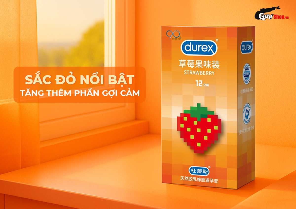 Bao cao su Durex Strawberry chính hãng tại gunshop.vn