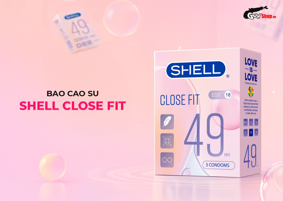 Bao cao su Shell Close Fit 49mm chính hãng tại Gunshop