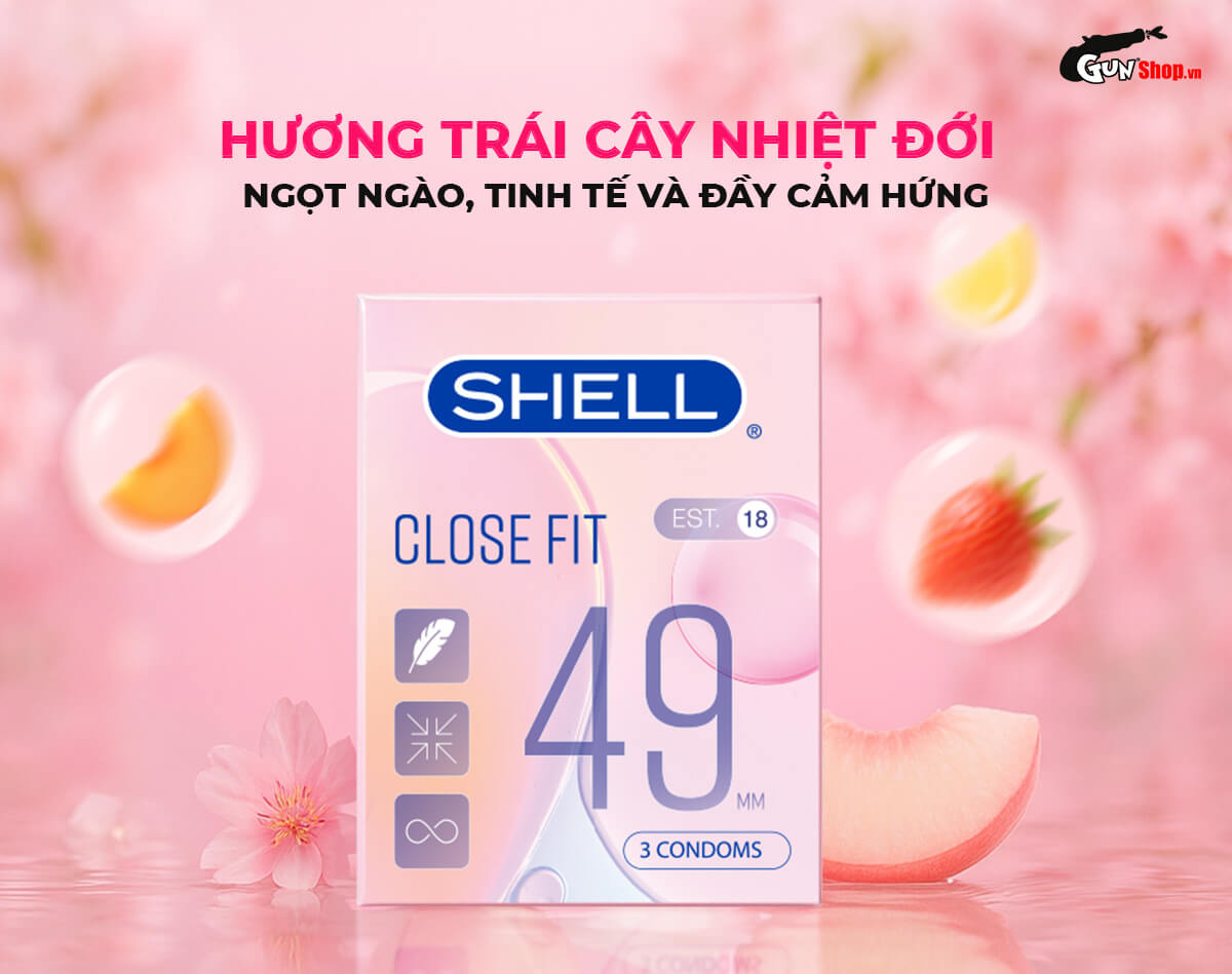 Bao cao su Shell Close Fit 49mm chính hãng tại Gunshop