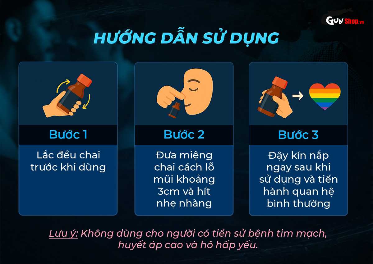 Hướng dẫn sử dụng chai hít kích thích Popper Avenger Neon Party Blue