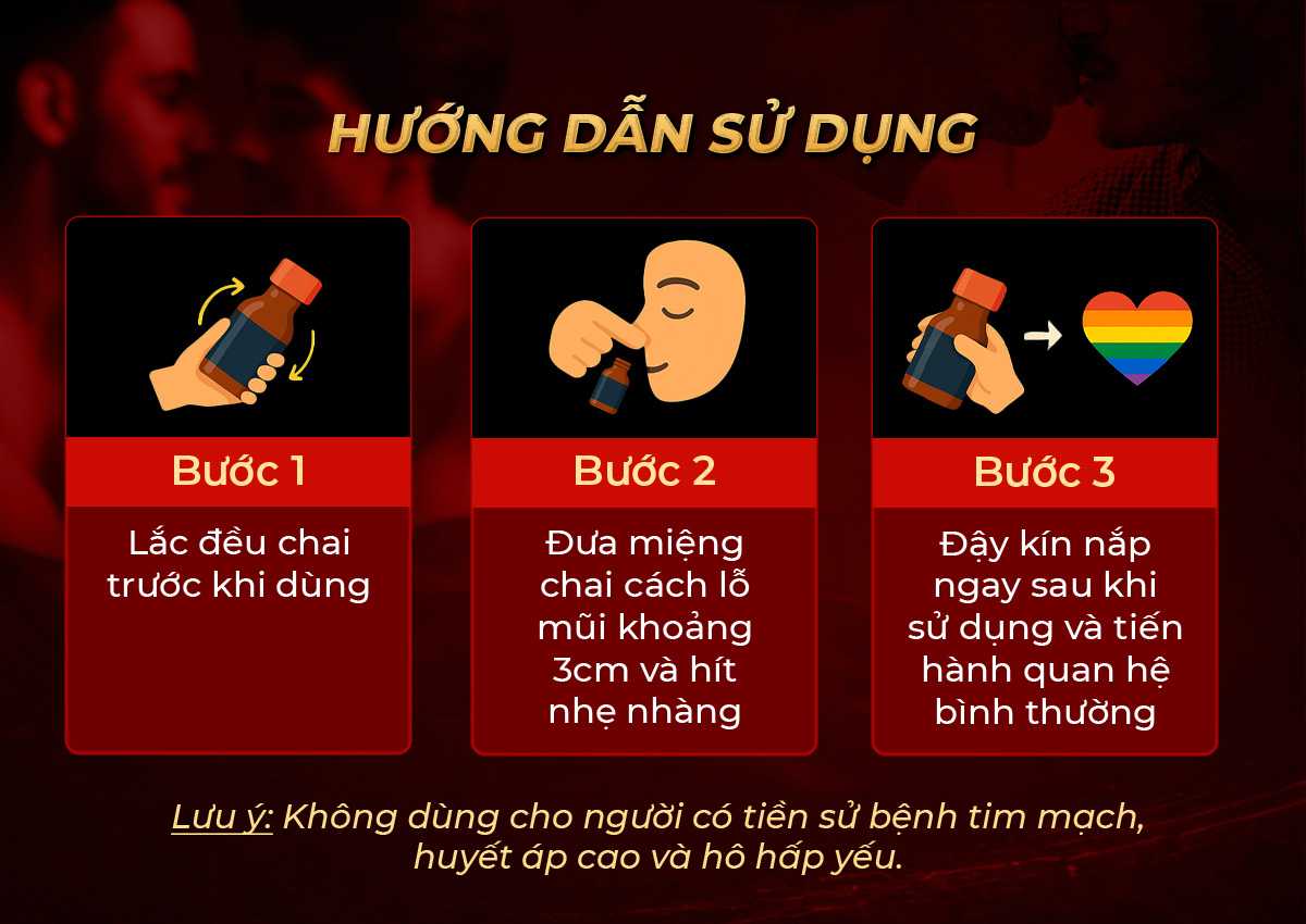 Hướng dẫn sử dụng chai hít kích thích Popper Avenger Neon Party Red