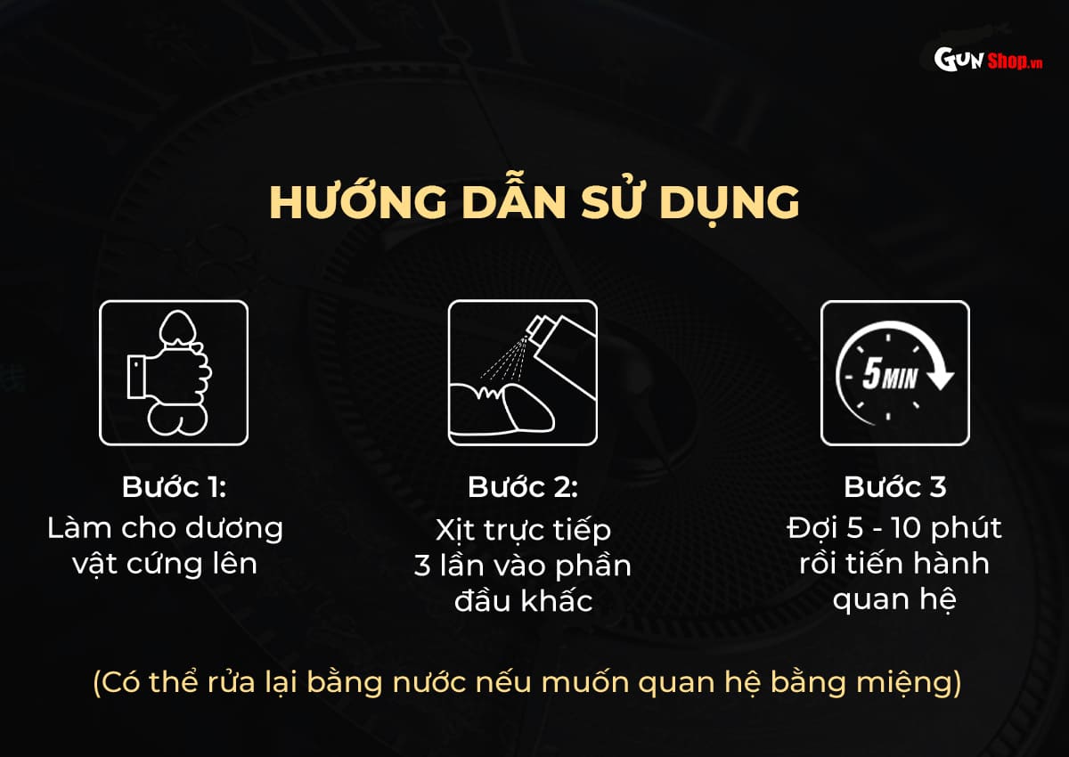 Hướng dẫn sử dụng chai xịt kéo dài thời gian Powergra Delay Spray For Men