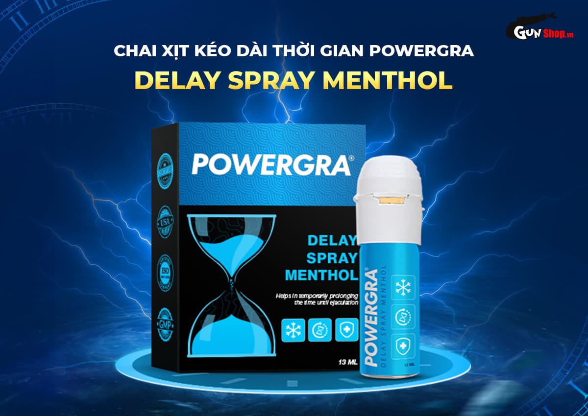 Chai xịt Powergra Delay Spray Menthol kéo dài thời gian chính hãng tại Gunshop