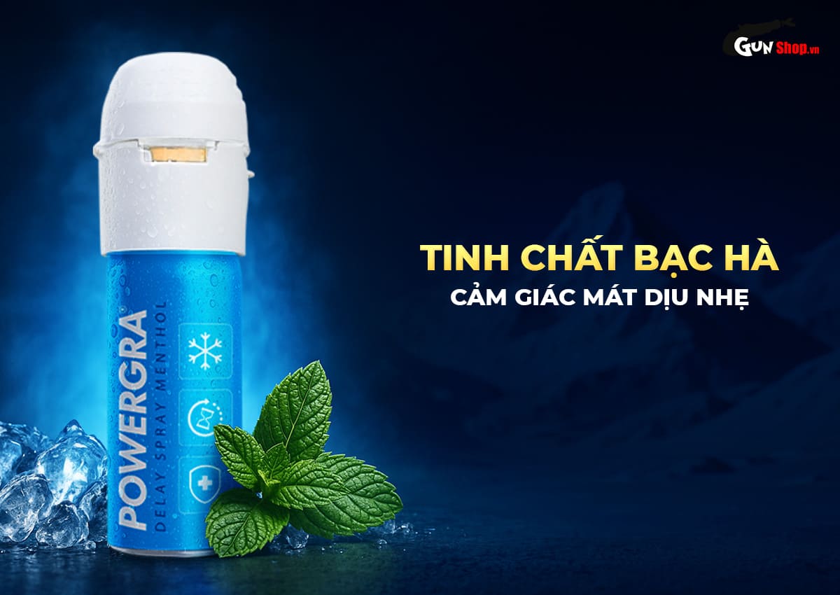 Chai xịt Powergra Delay Spray Menthol kéo dài thời gian chính hãng tại Gunshop
