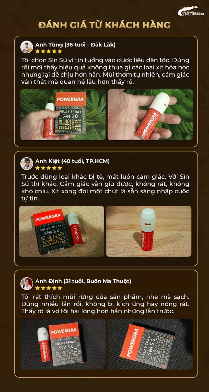 Review đánh giá chai xịt Powergra Delay Spray Sìn Sú