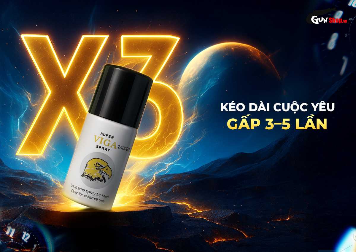 Chai xịt Super Viga 240000 kéo dài thời gian chính hãng tại Gunshop