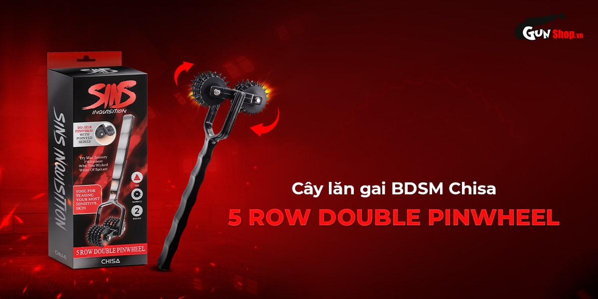 Cọ lăn gai BDSM Chisa Sins Inquisition 5 Row Double Pinwheel chính hãng tại Gunshop
