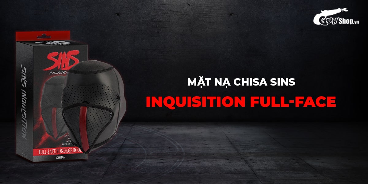 Mặt nạ BDSM Chisa Sins Inquisition Full-face Bondage Hood chính hãng tại Gunshop