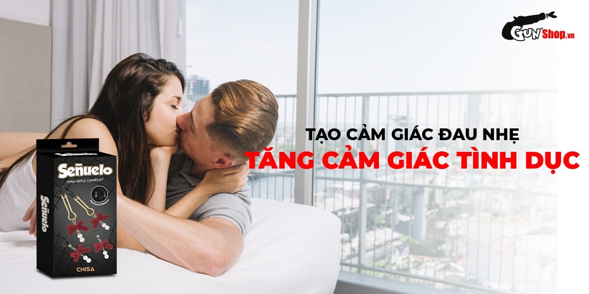 Kẹp vú kích thích đầu ti Chisa Senuelo Pearl Nipple Clamps Kit chính hãng tại Gunshop