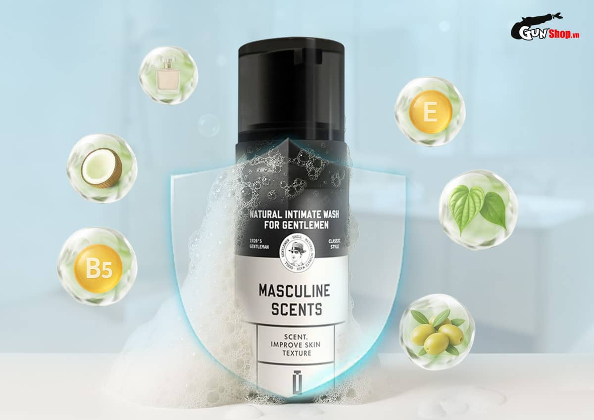 Dung dịch vệ sinh nam dạng bọt Shell Masculine Scents 100ml, hương thơm nam tính quyến rũ