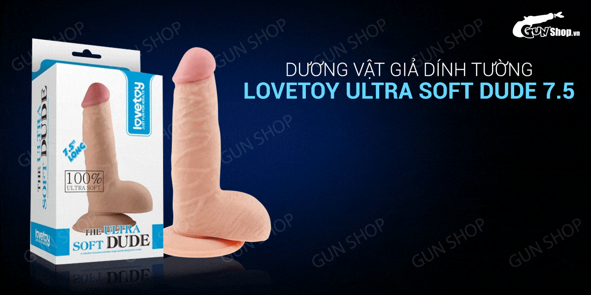 Dương vật giả dính tường Lovetoy Ultra Soft Dude 7.5