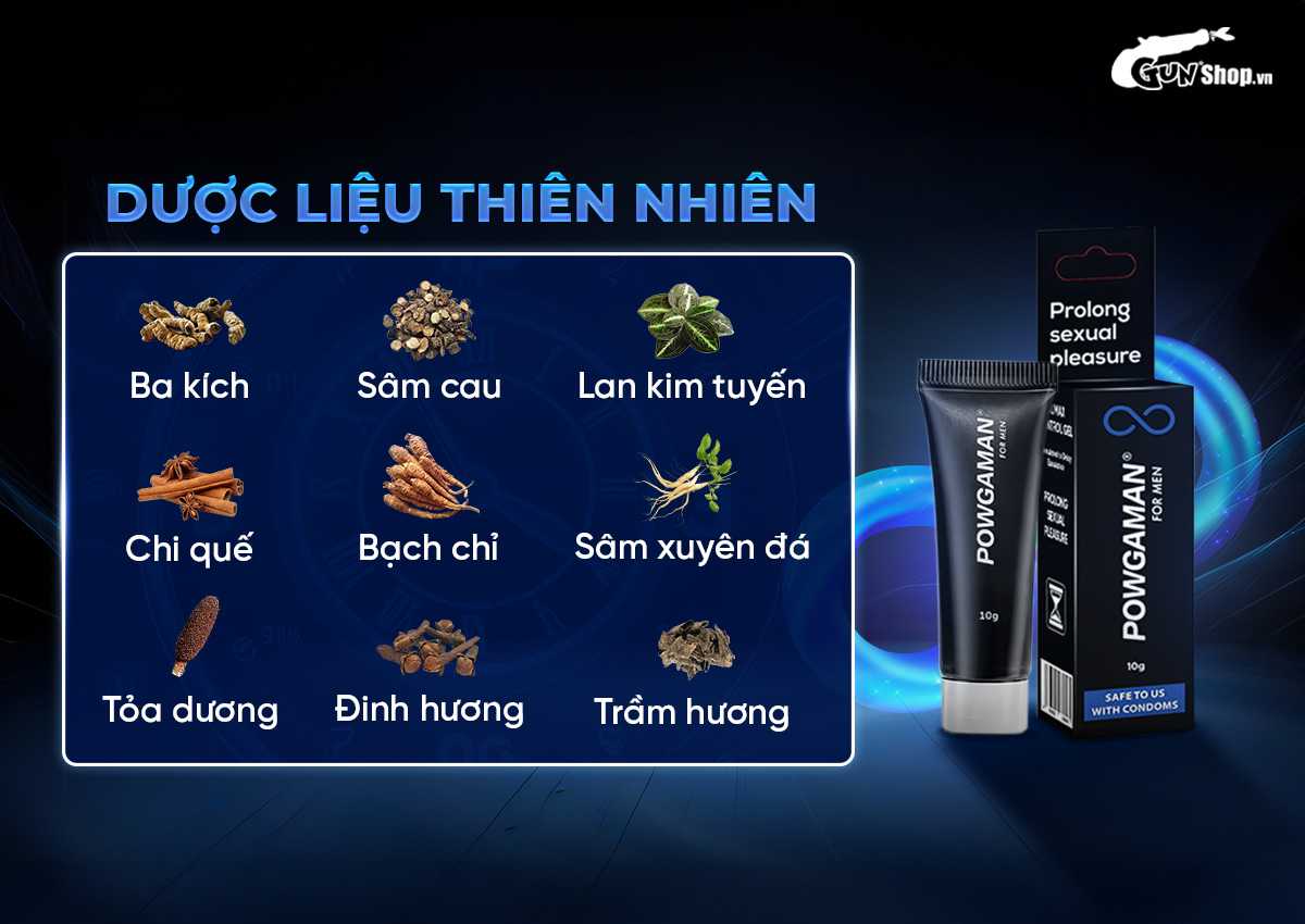 gel bôi Powgaman chống xuất tinh sớm chính hãng tại Gunshop