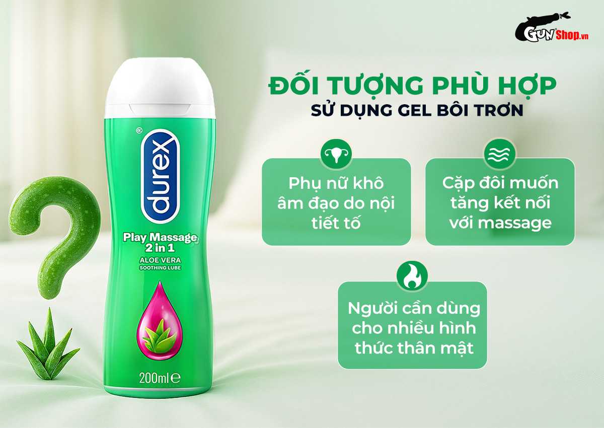 Gel bôi trơn Durex Play Massage 2 in 1 massage toàn thân Gunshop