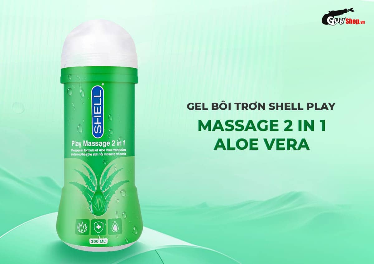 Gel bôi trơn Shell Play Massage 2 in 1 Aloe Vera chính hãng tại Gunshop