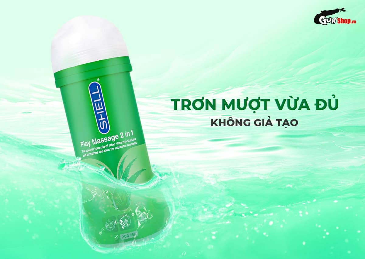 Gel bôi trơn Shell Play Massage 2 in 1 Aloe Vera chính hãng tại Gunshop