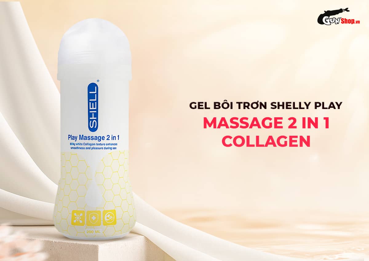 Gel bôi trơn Shell Play Massage 2 in 1 Collagen chính hãng tại Gunshop