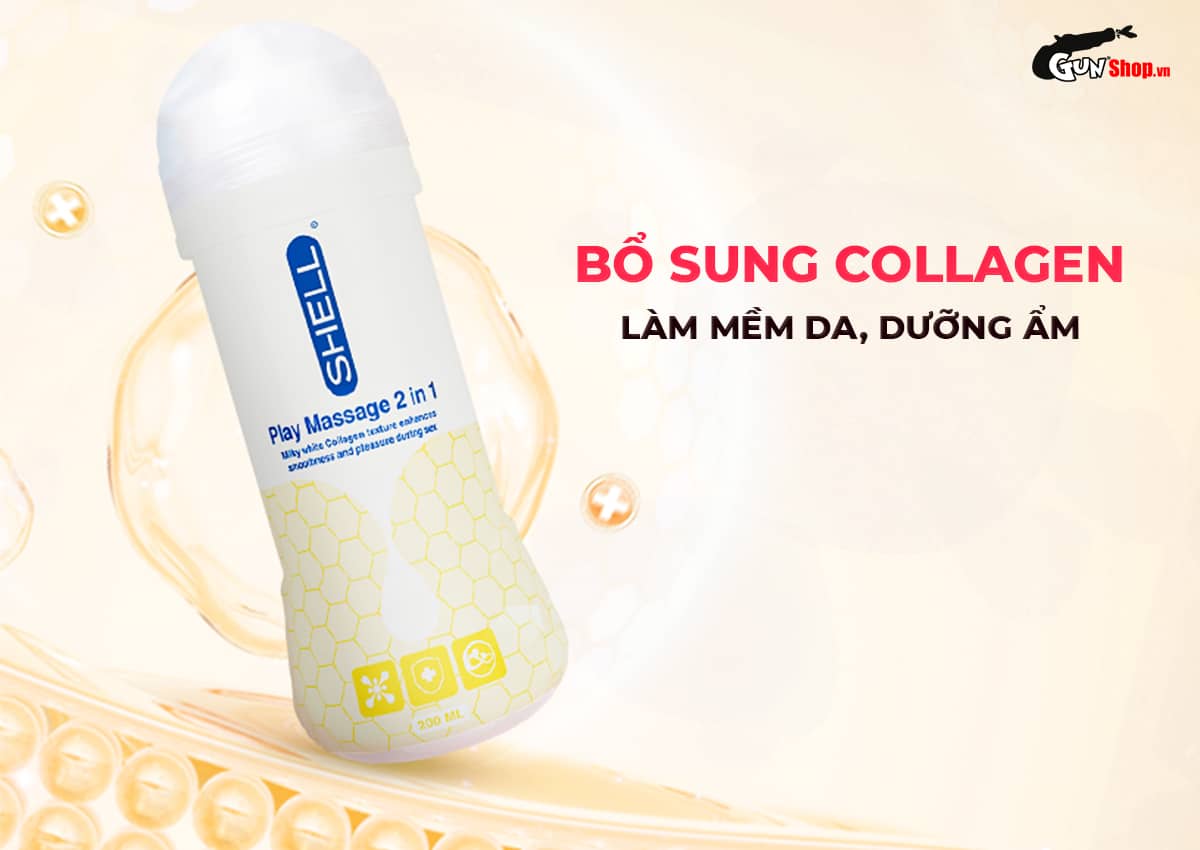 Gel bôi trơn Shell Play Massage 2 in 1 Collagen chính hãng tại Gunshop