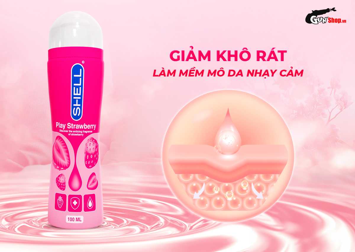 Gel bôi trơn hương dâu Shell Play Strawberry chính hãng tại Gunshop