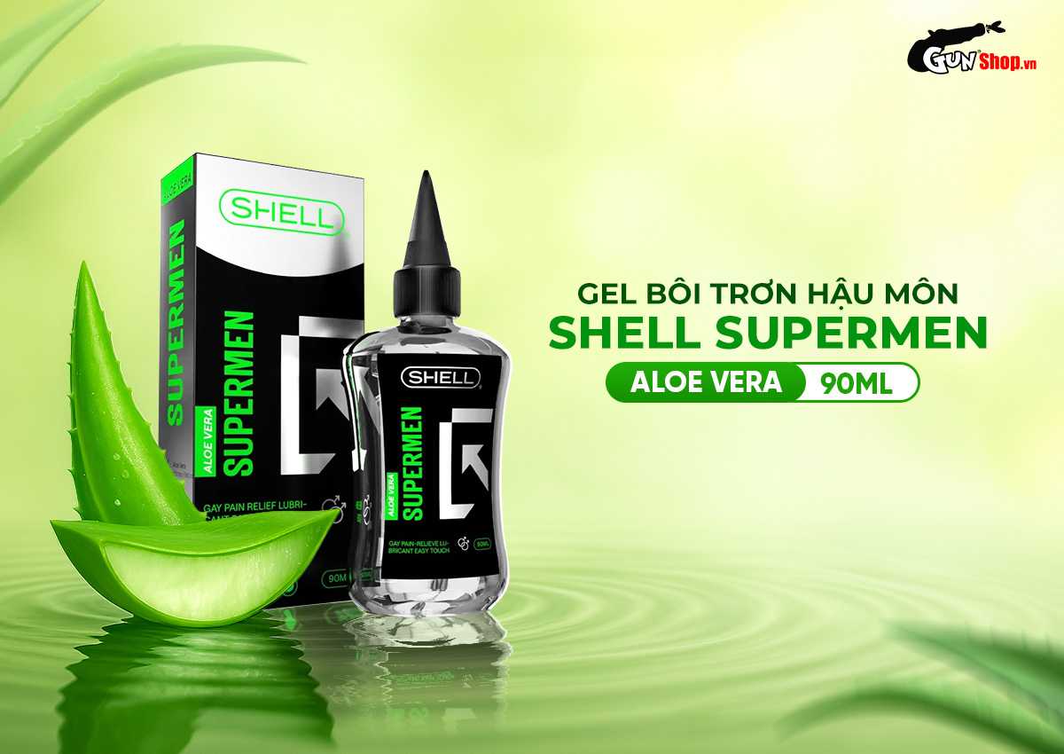 Gel bôi trơn hậu môn Shell Supermen Aloe Vera chính hãng tại Gunshop