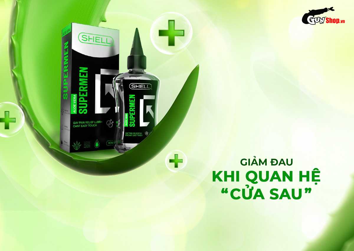 Gel bôi trơn hậu môn Shell Supermen Aloe Vera chính hãng tại Gunshop