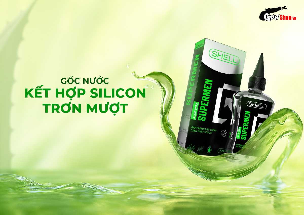 Gel bôi trơn hậu môn Shell Supermen Aloe Vera chính hãng tại Gunshop