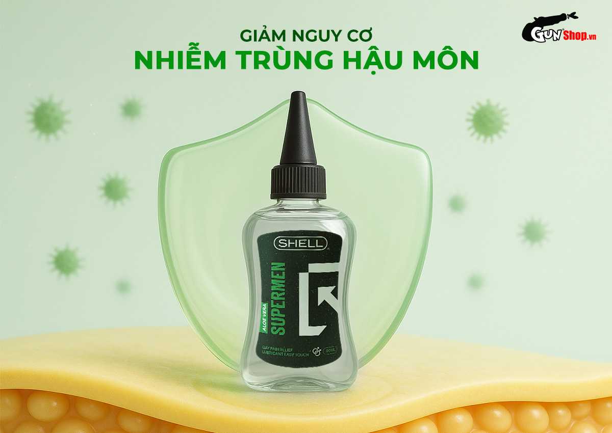 Gel bôi trơn hậu môn Shell Supermen Aloe Vera chính hãng tại Gunshop