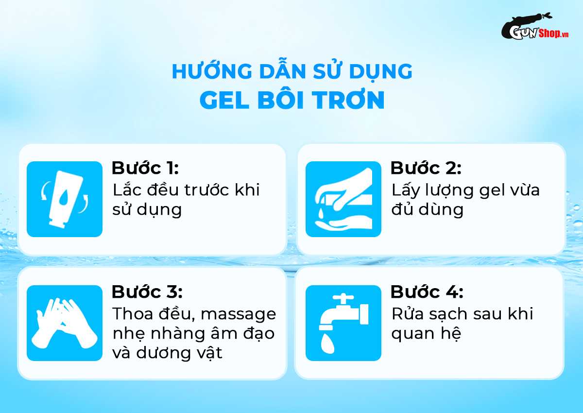 Hướng dẫn cách sử dụng gel bôi trơn se khít âm đạo Shell Love Blue