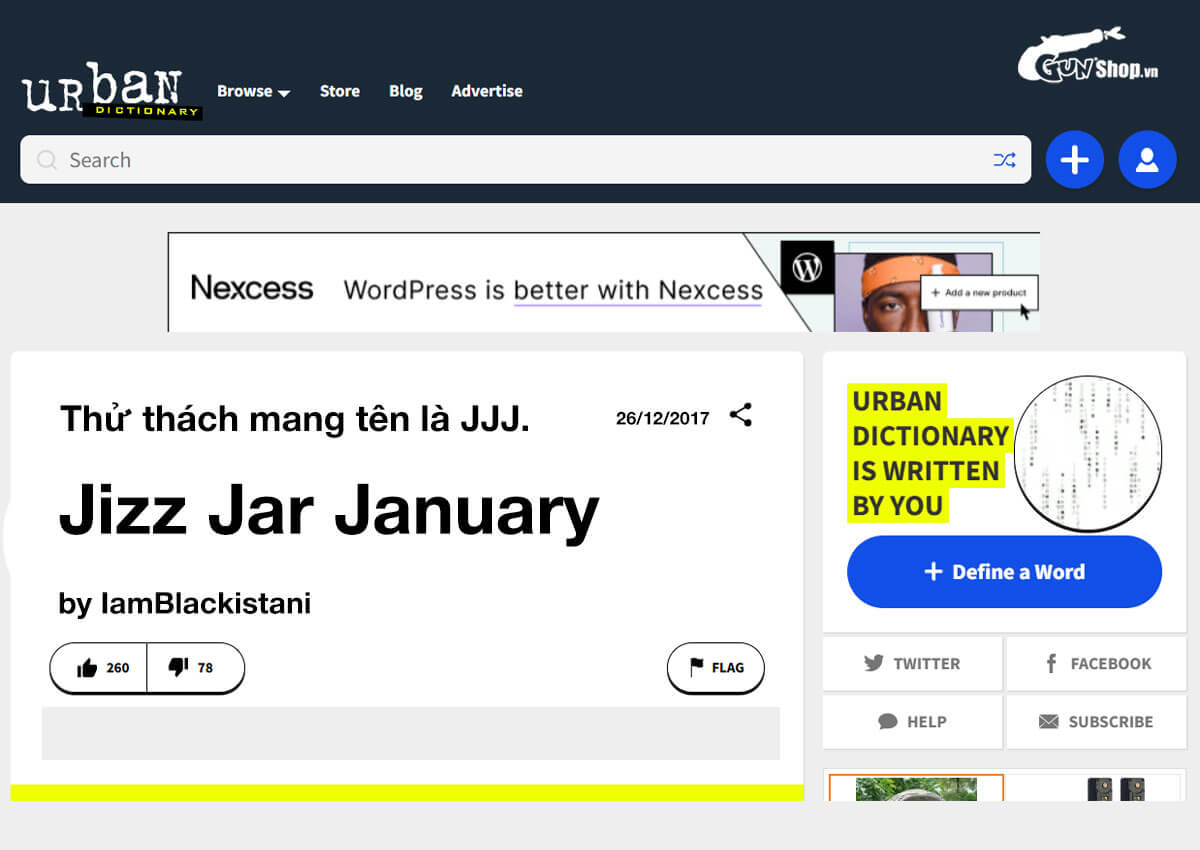 Nguồn gốc của Jizz Jar January