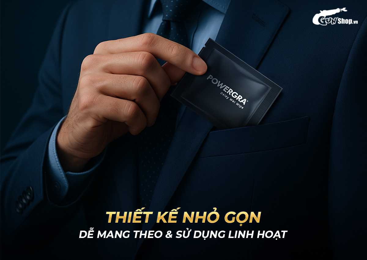 Khăn lau Powergra Delay Wet Wipes kéo dài thời gian chính hãng tại Gunshop