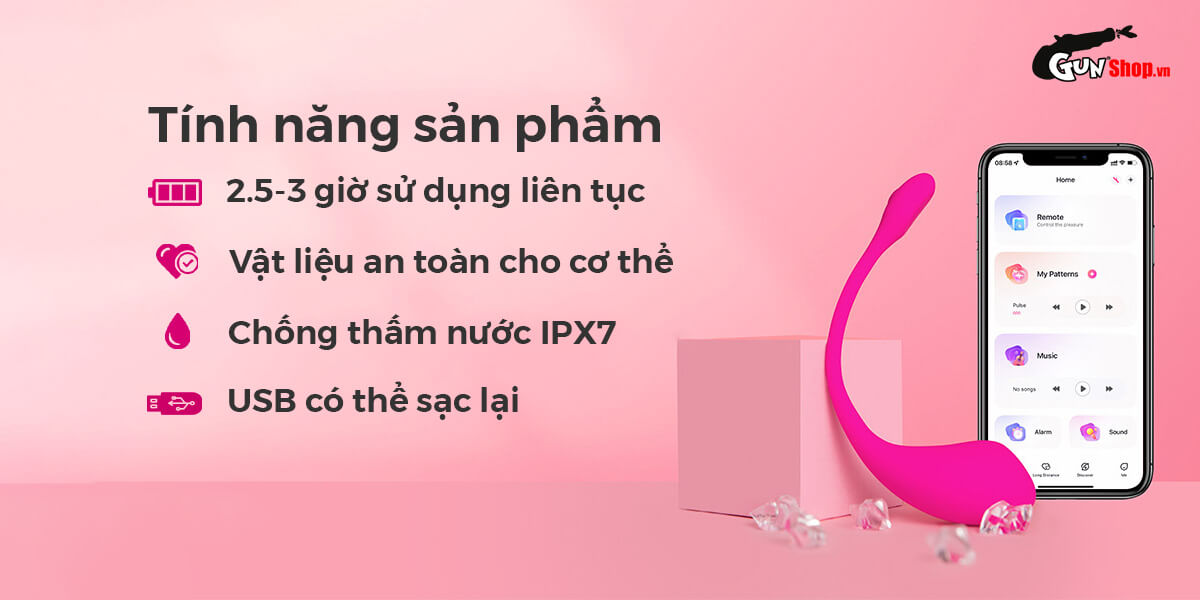 Trứng rung Lovense Lush 2 cao cấp - chính hãng - giá tốt tại Gunshop