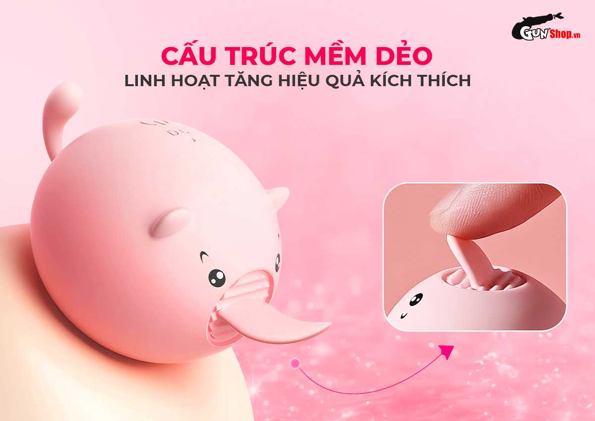 Lưỡi rung hình heo Shelly Play Piggy chính hãng tại Gunshop