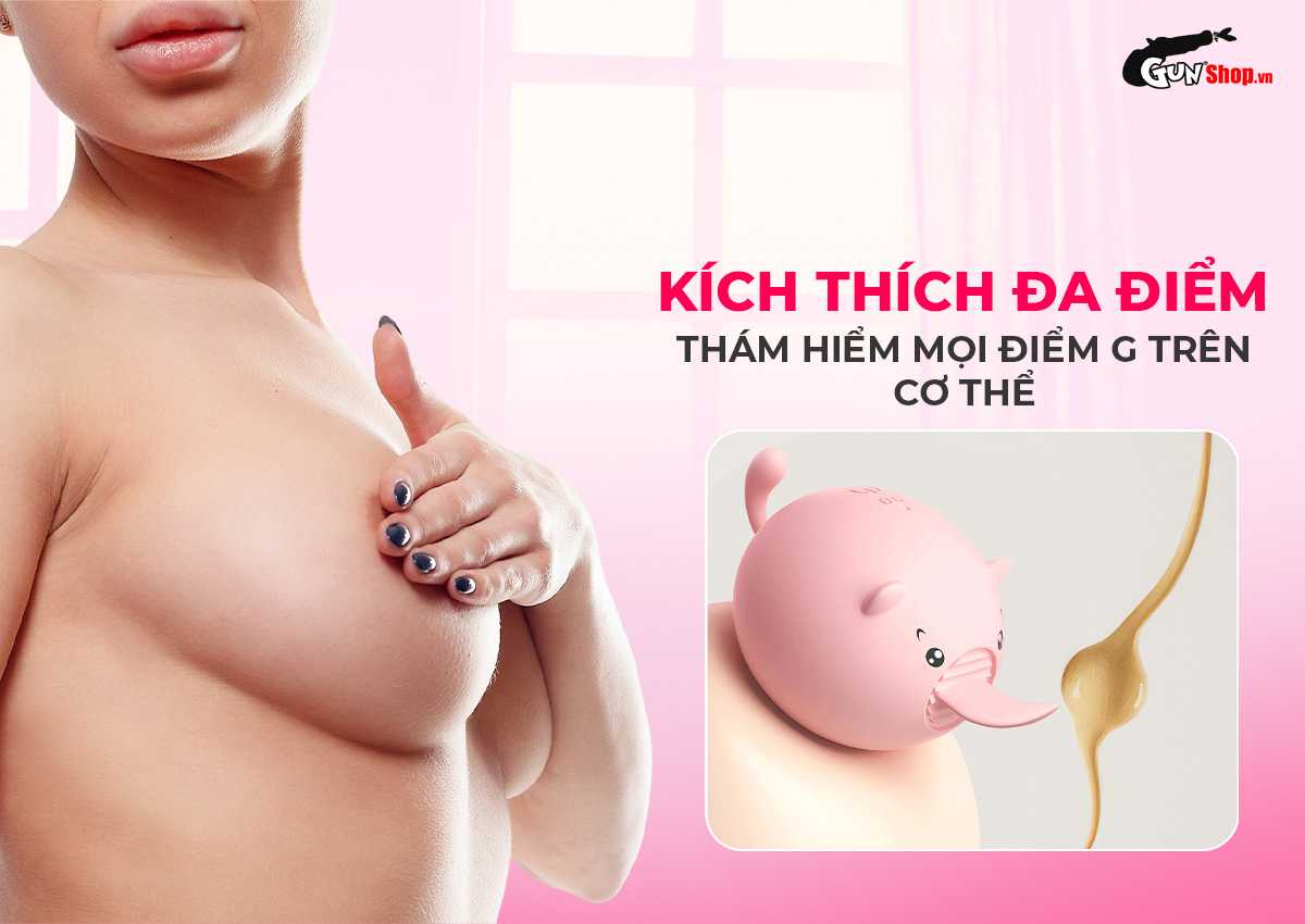 Lưỡi rung hình heo Shelly Play Piggy chính hãng tại Gunshop