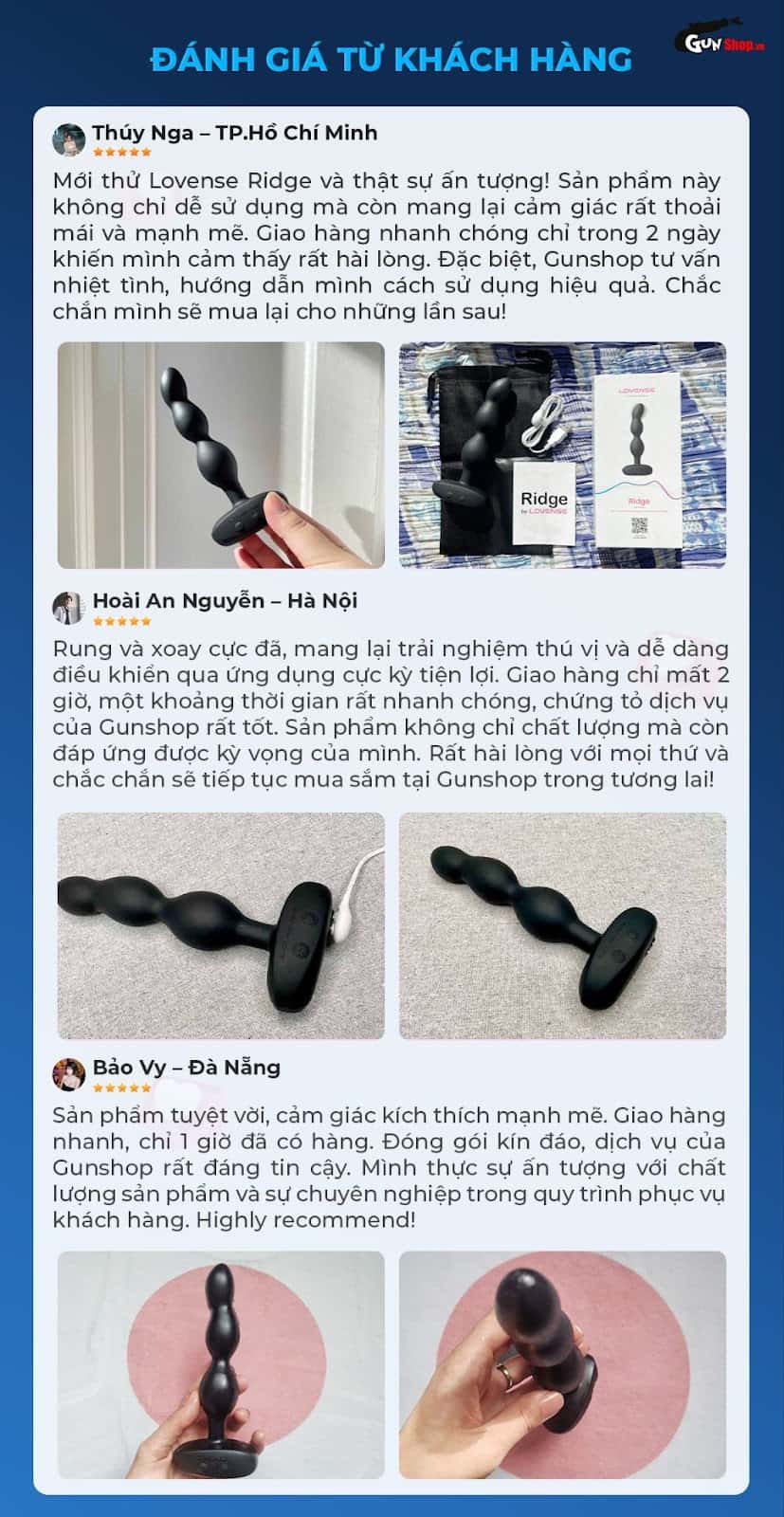 Đánh giá thực tế từ khách hàng Gunshop về Lovense Ridge
