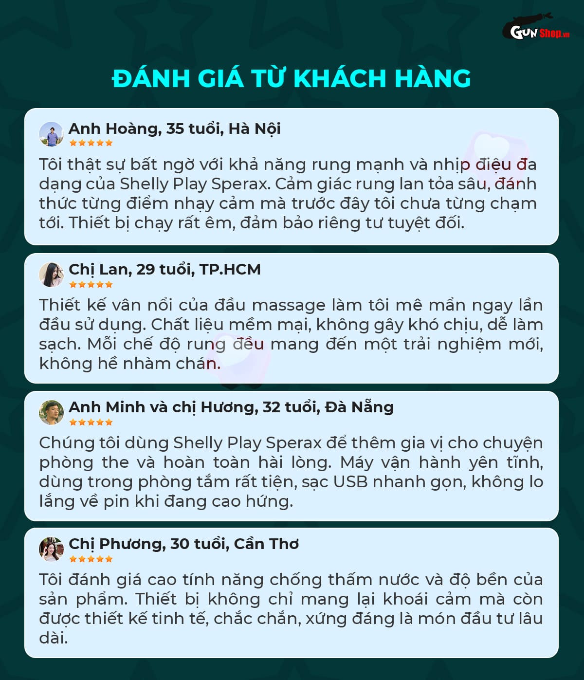 Đánh giá từ khách hàng về máy massage Shelly Play Sperax