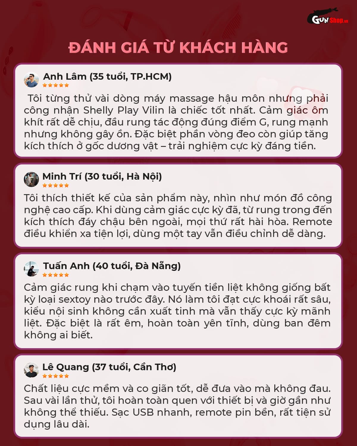 Đánh giá từ khách hàng về máy massage hậu môn Shelly Play Vilin
